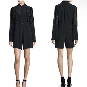 See by Chloé Black Silk & Lace Romper Sz FR40/US8